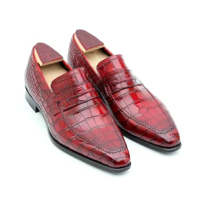 Mocassin Le Lincoln en Crocodile RED