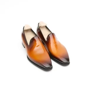 Mocassin Vernis Patine Cognac