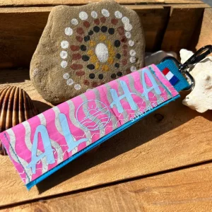 Porte clés en aile de kitesurf recyclé Rose 🇫🇷