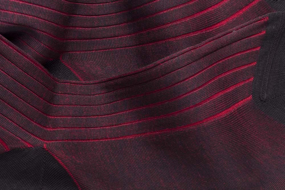 Fil d’Ecosse rayé marron / rouge – Image 3