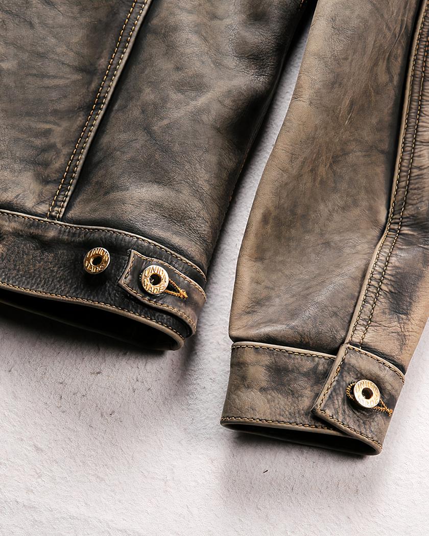 Blouson de luxe en cuir vintage pour homme – Image 6