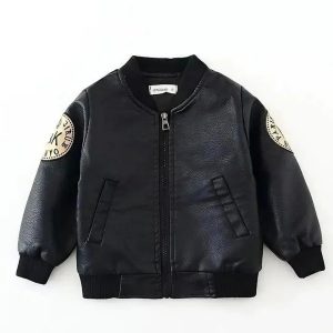 Blouson large en simili cuir pour garçon