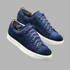 La Tennis Roland en cuir de veau velours patiné