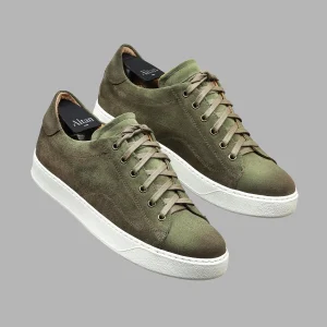 La Tennis Roland en cuir de veau velours patiné