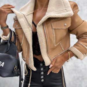 Blouson bombardier court style motard