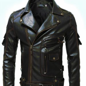 Blouson perfecto vintage multi-poches