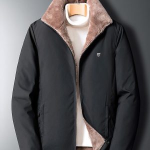 Blouson fourré avec col montant pour homme