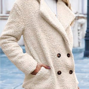 Blouson fourré moelleux et ample en fausse fourrure pour femme