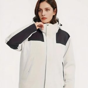 Blouson imperméable coupe-vent à capuche