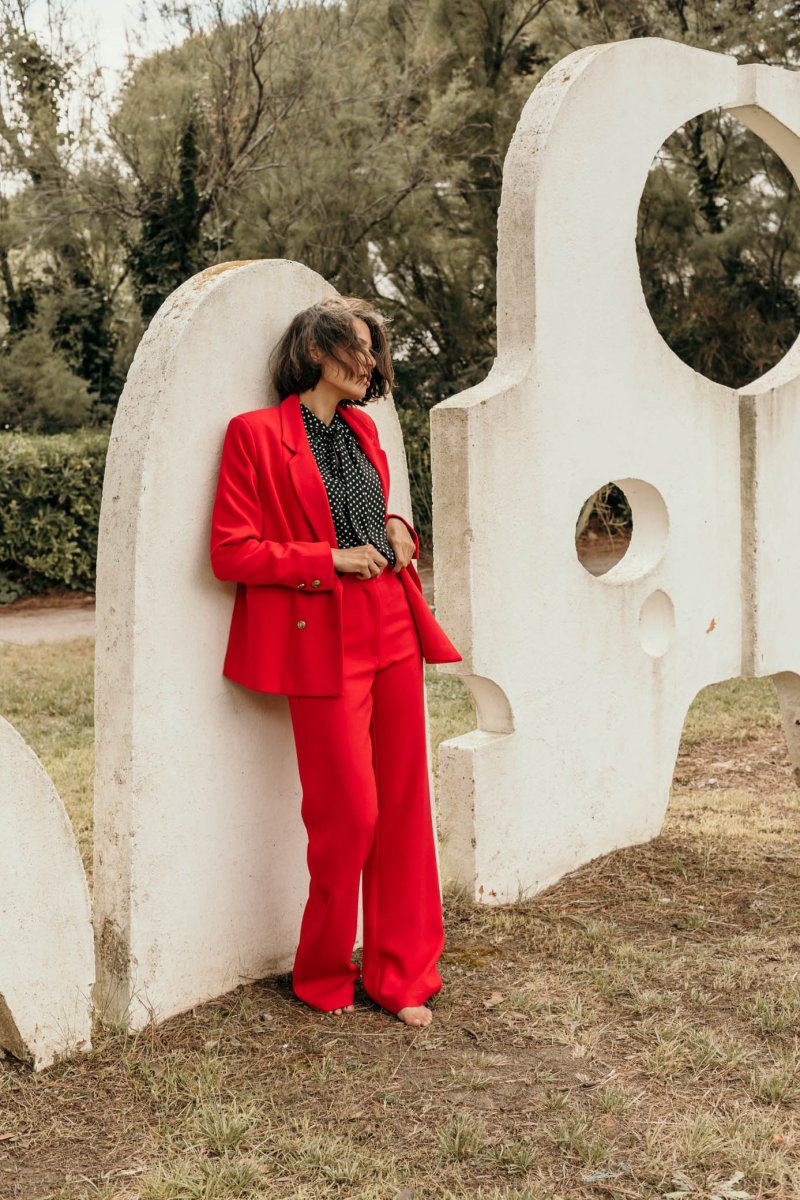 Veste blazer femme rouge Swan – Image 7