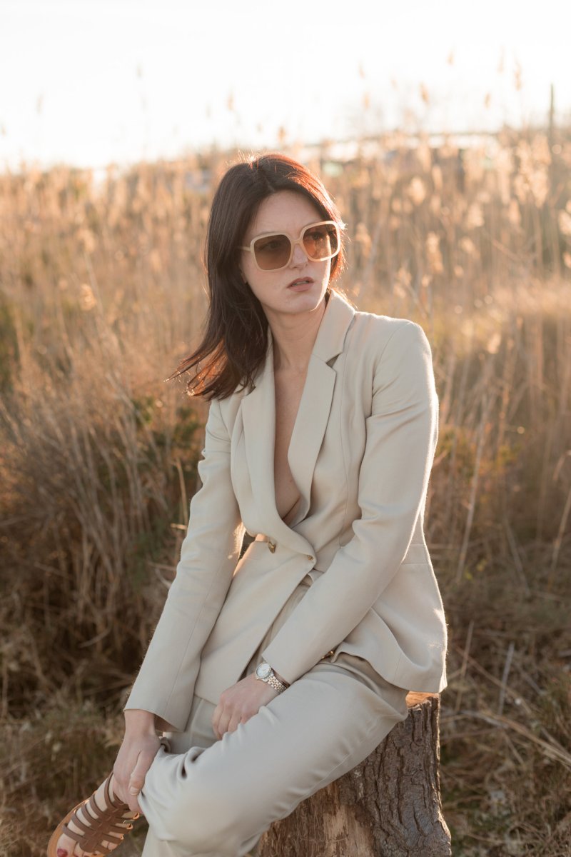 Veste blazer femme beige Swan – Image 7