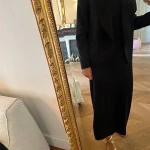 Blazer noir Bérenice col cuir