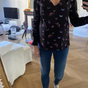 Blouse Bash noir Lady Top à motifs papillons