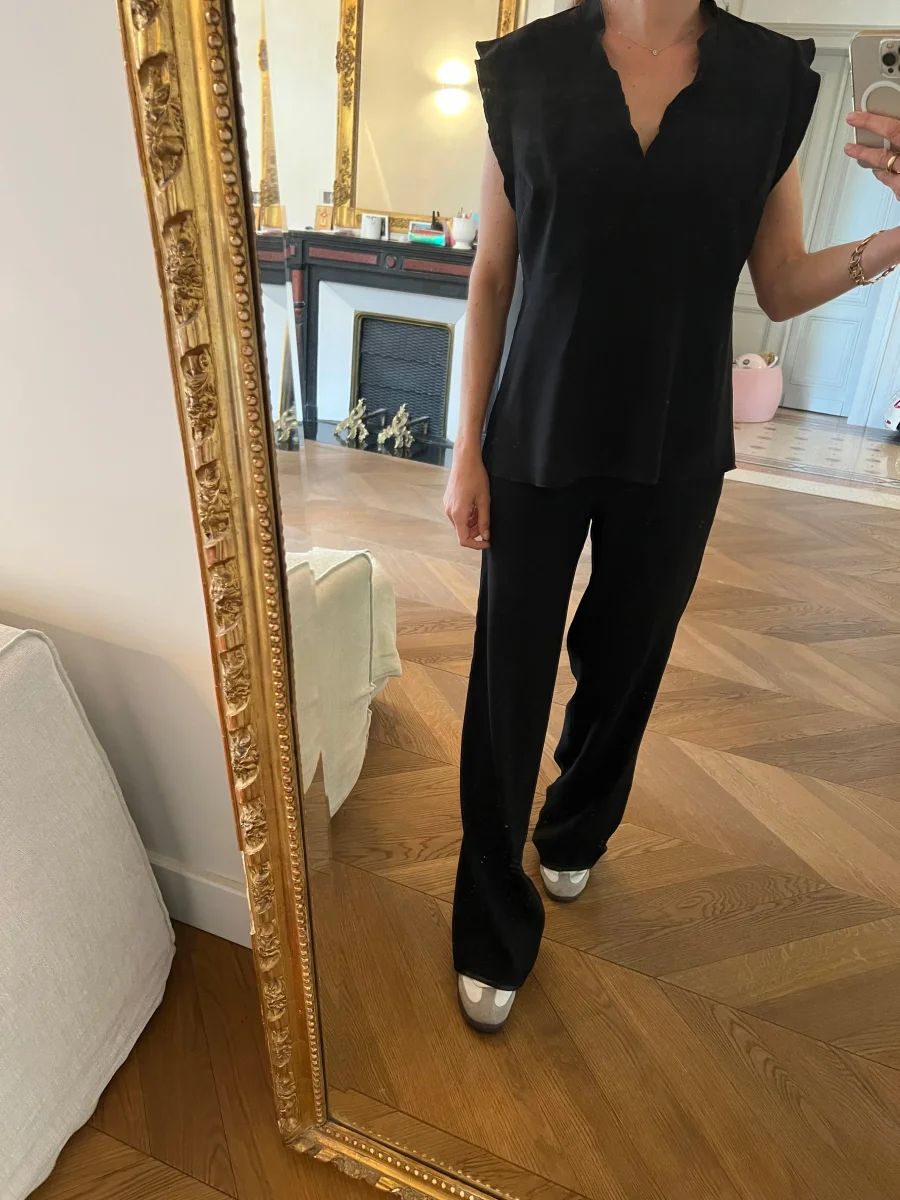 Blouse Bérénice Noire manches courtes