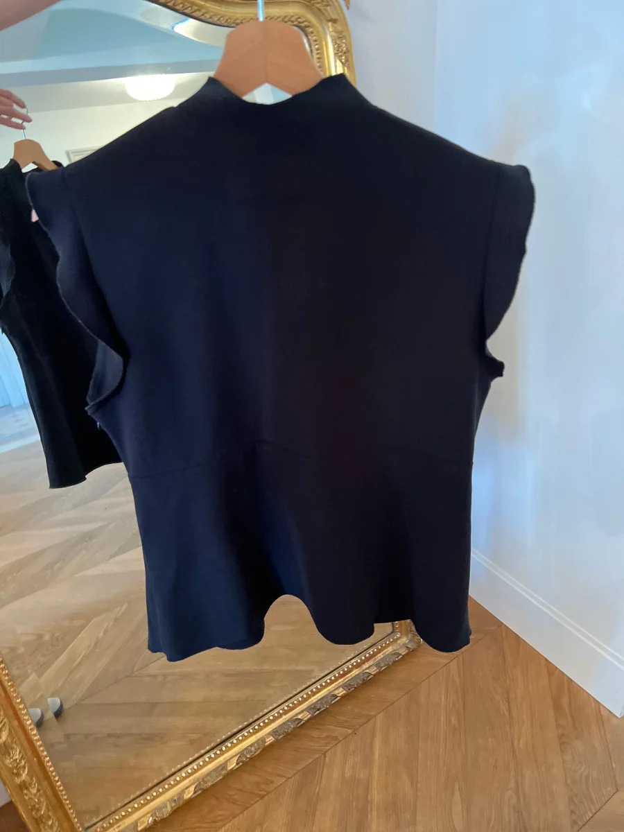 Blouse Bérénice Noire manches courtes – Image 6