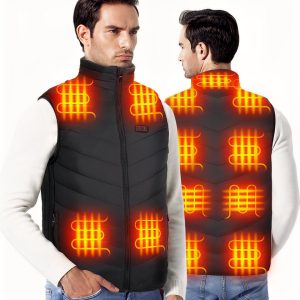 Blouson chauffant électrique USB sans manches pour homme