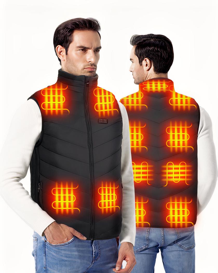 Blouson chauffant électrique USB sans manches pour homme
