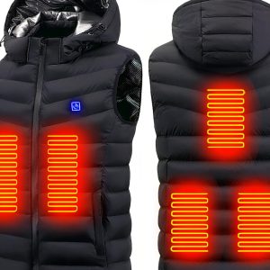 Blouson chauffant femme sans manches et avec capuche