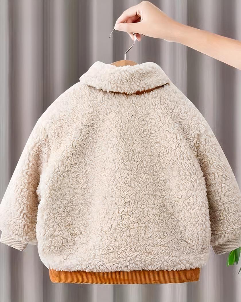 Blouson chaud fille en fausse fourrure avec poches – Image 4