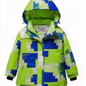 Blouson chauffant fille réglage de température avec capuche