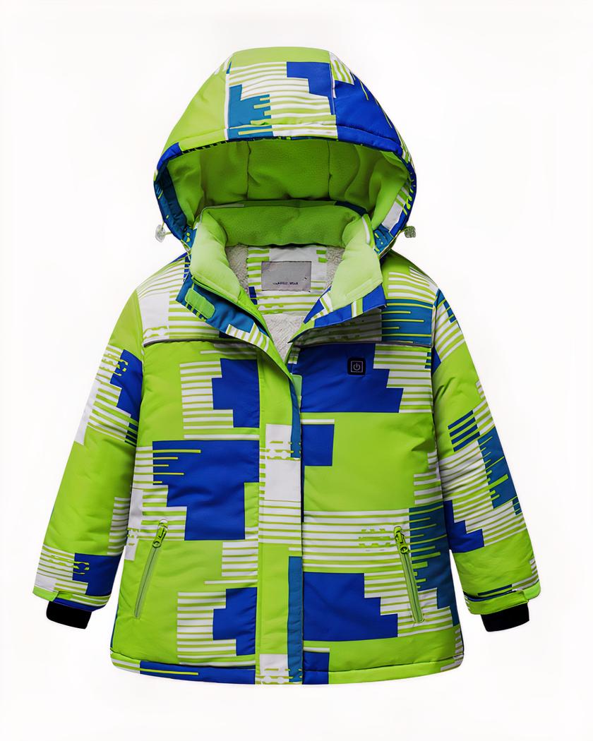 Blouson chauffant fille réglage de température avec capuche