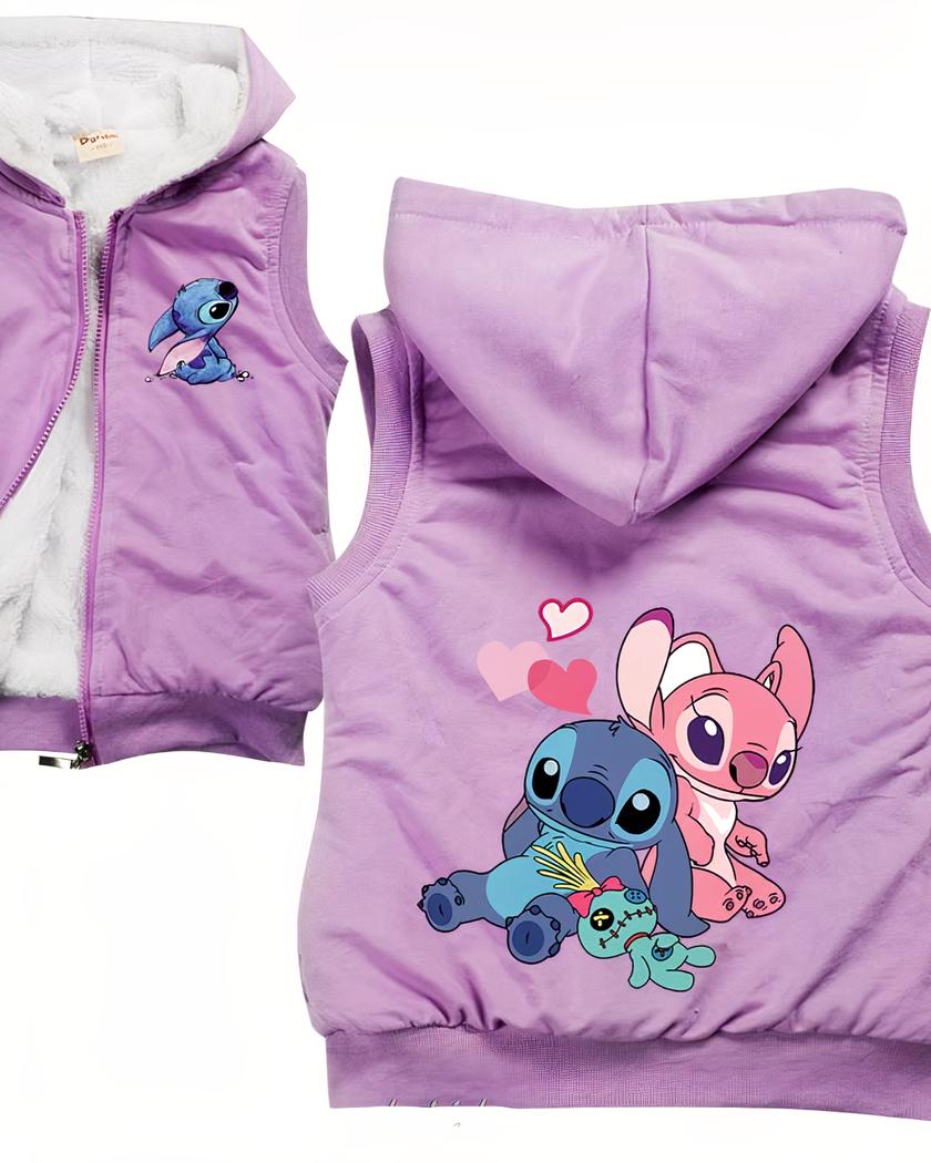 Blouson chauffant fille sans manches à capuche