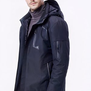 Blouson chauffant imperméable et électrique à recharge USB avec capuche pour homme