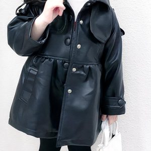 Blouson en cuir synthétique élégant pour fille