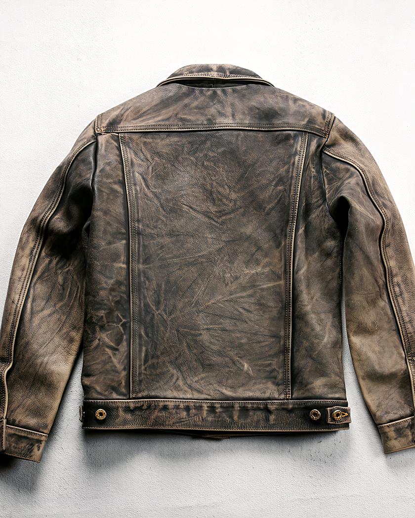 Blouson de luxe en cuir vintage pour homme – Image 5