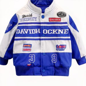 Blouson de moto de course à patchwork pour fille