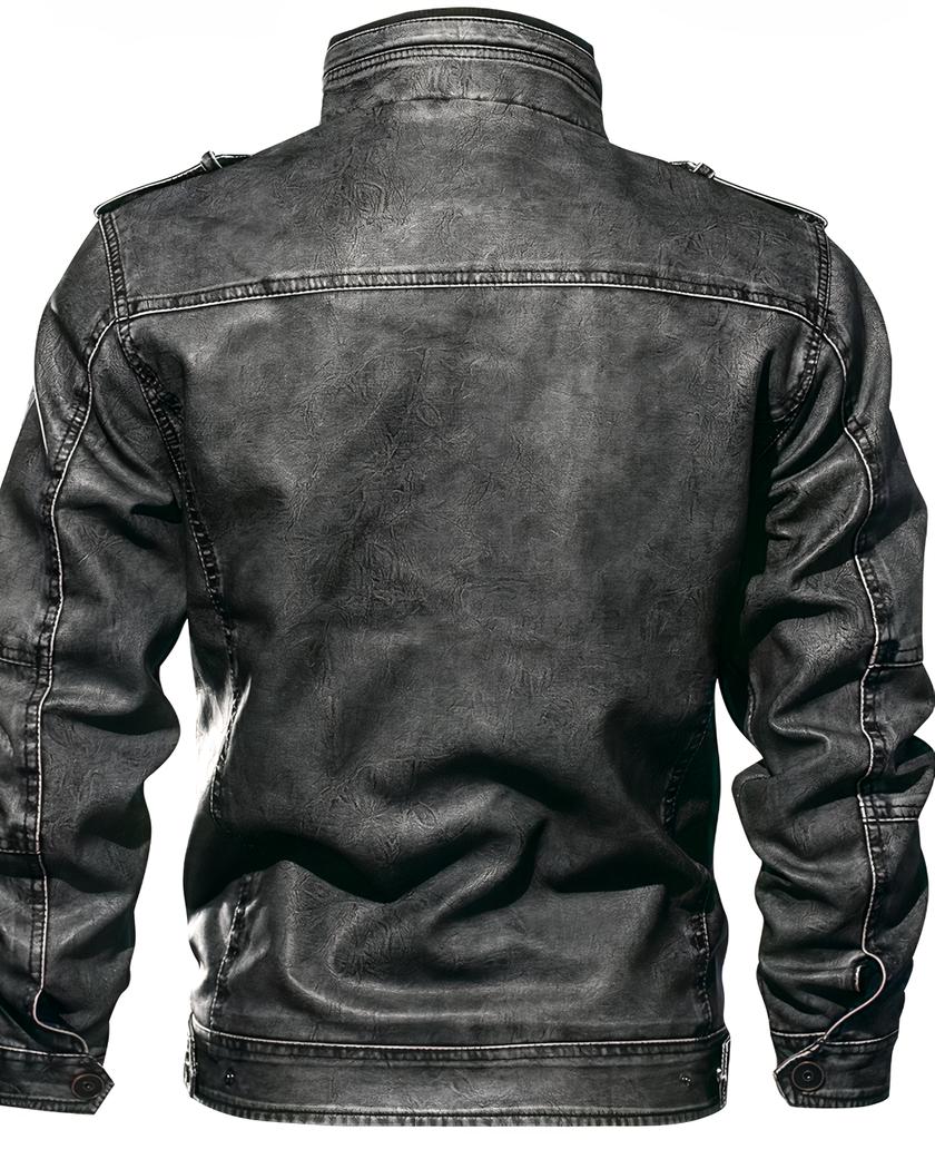 Blouson de moto en simili cuir pour homme – Image 3