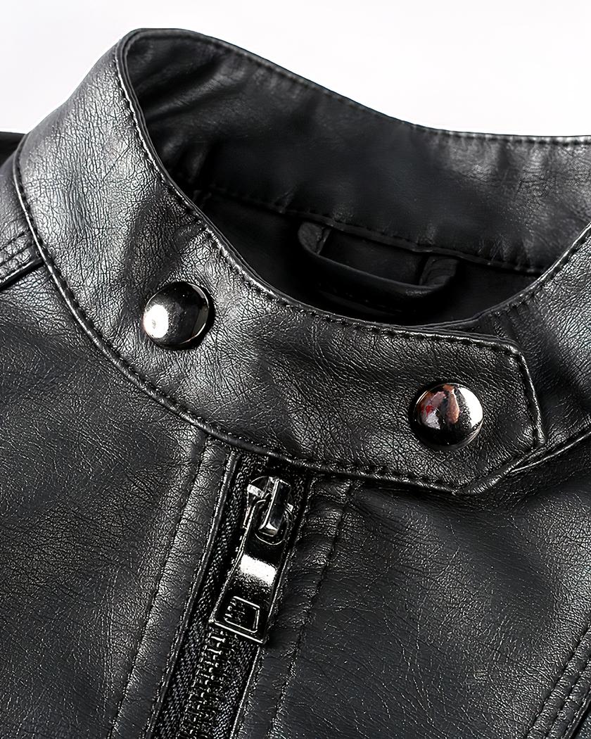 Blouson de moto stylé en simili cuir pour garçon – Image 4