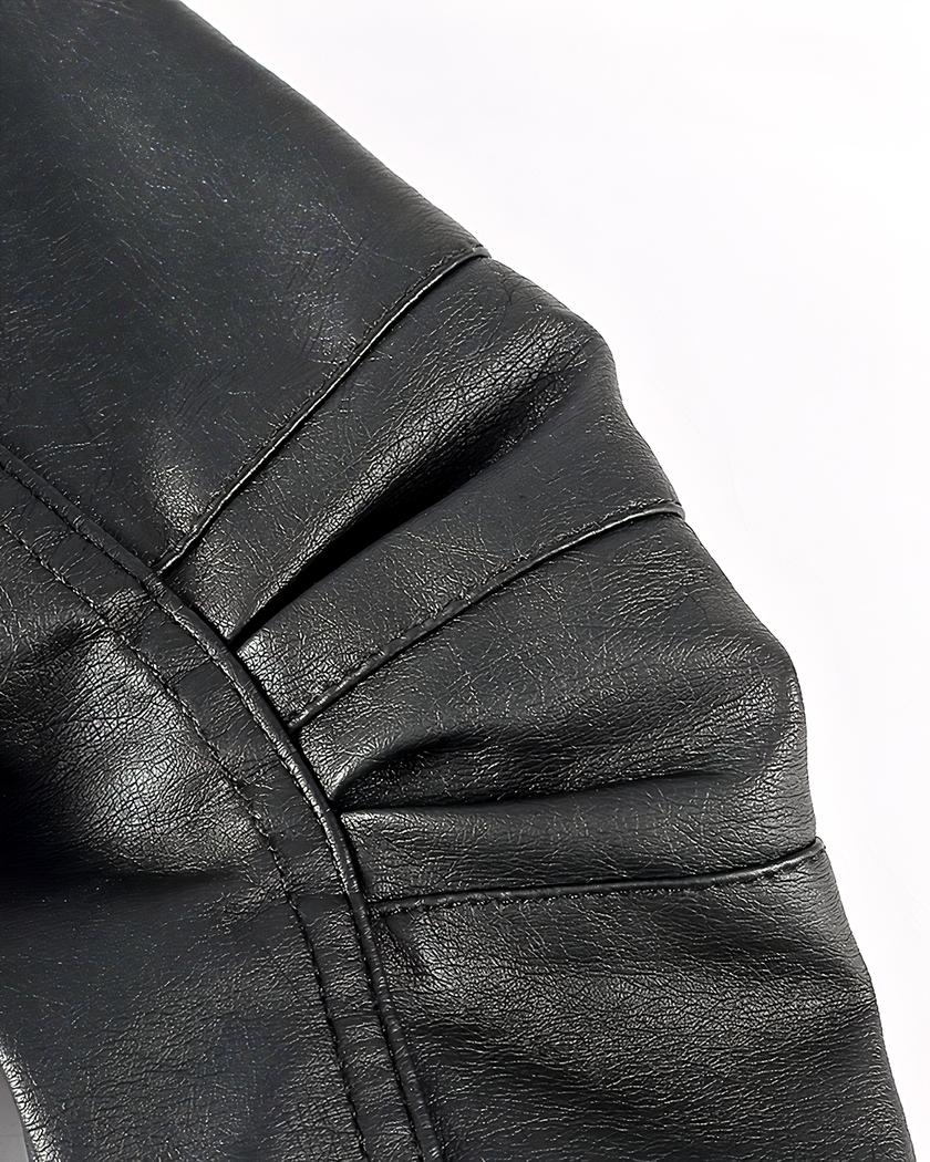 Blouson de moto stylé en simili cuir pour garçon – Image 5