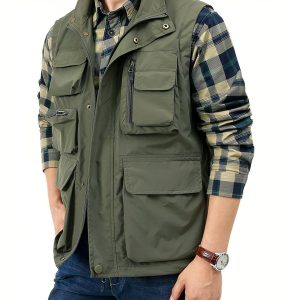 Blouson de travail tactique sans manches pour homme