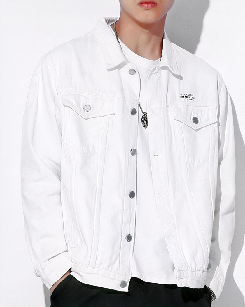 Blouson décontracté avec lettres imprimées en coton pour homme