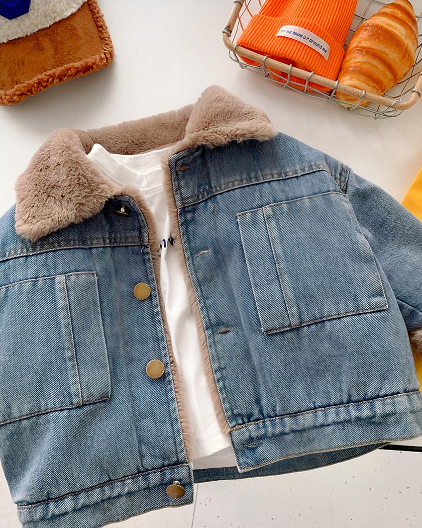 Blouson en jean doublé de fourrure pour garçon – Image 2