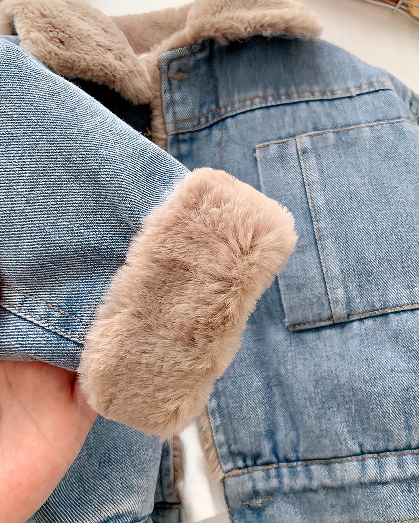 Blouson en jean doublé de fourrure pour garçon – Image 4