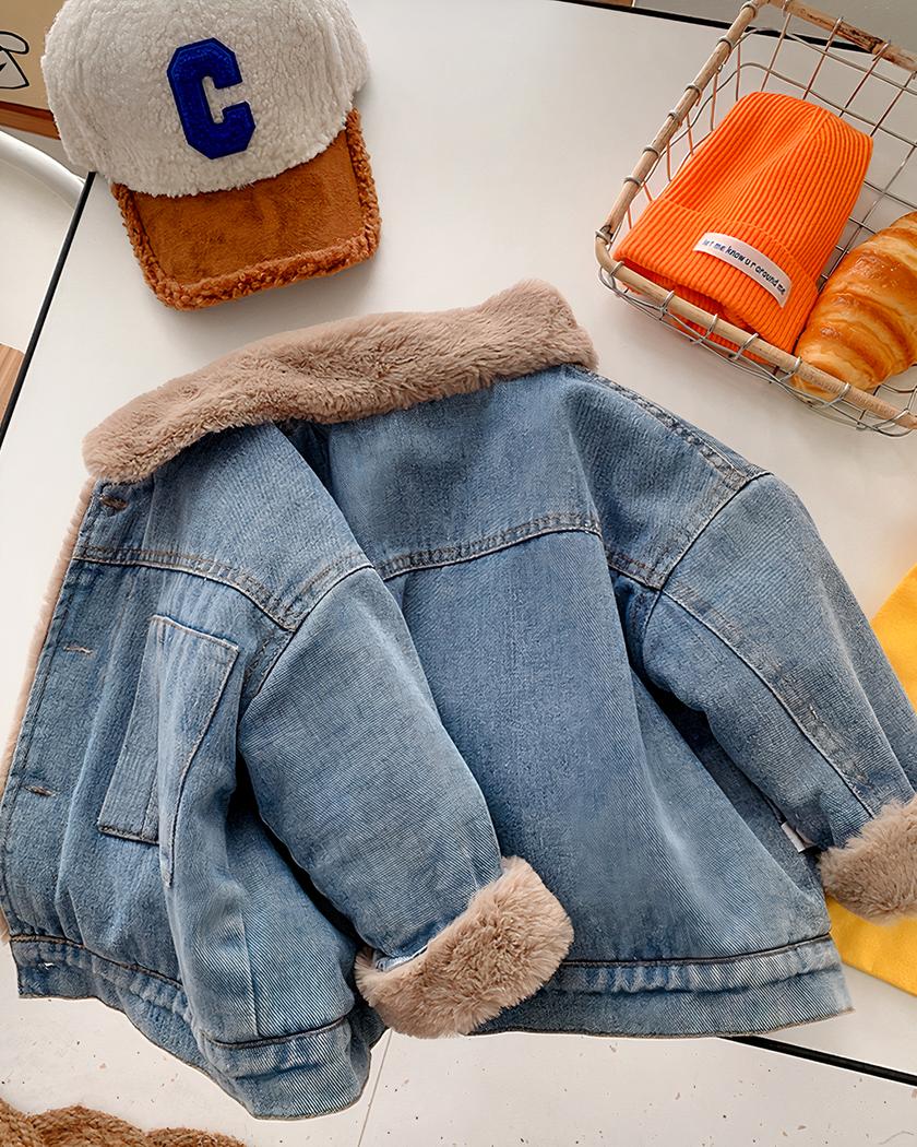 Blouson en jean doublé de fourrure pour garçon – Image 5