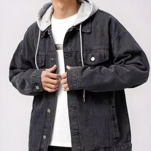 Blouson en jean homme à capuche