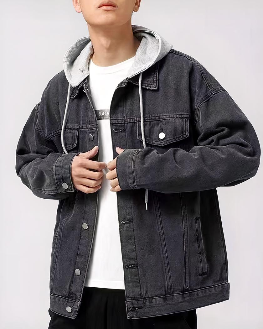 Blouson en jean homme à capuche