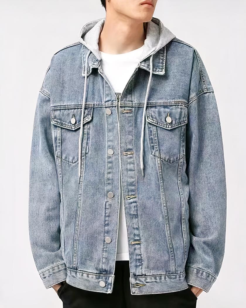 Blouson en jean homme à capuche – Image 3