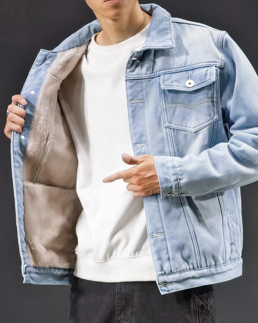 Blouson en jean homme avec doublure épaisse – Image 5