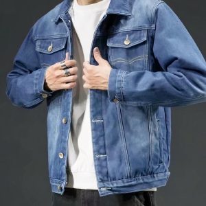Blouson en jean homme avec doublure épaisse