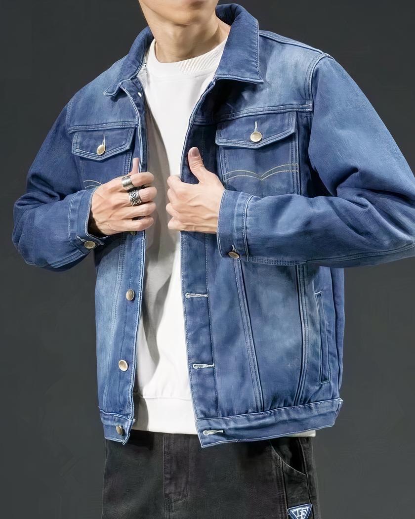 Blouson en jean homme avec doublure épaisse