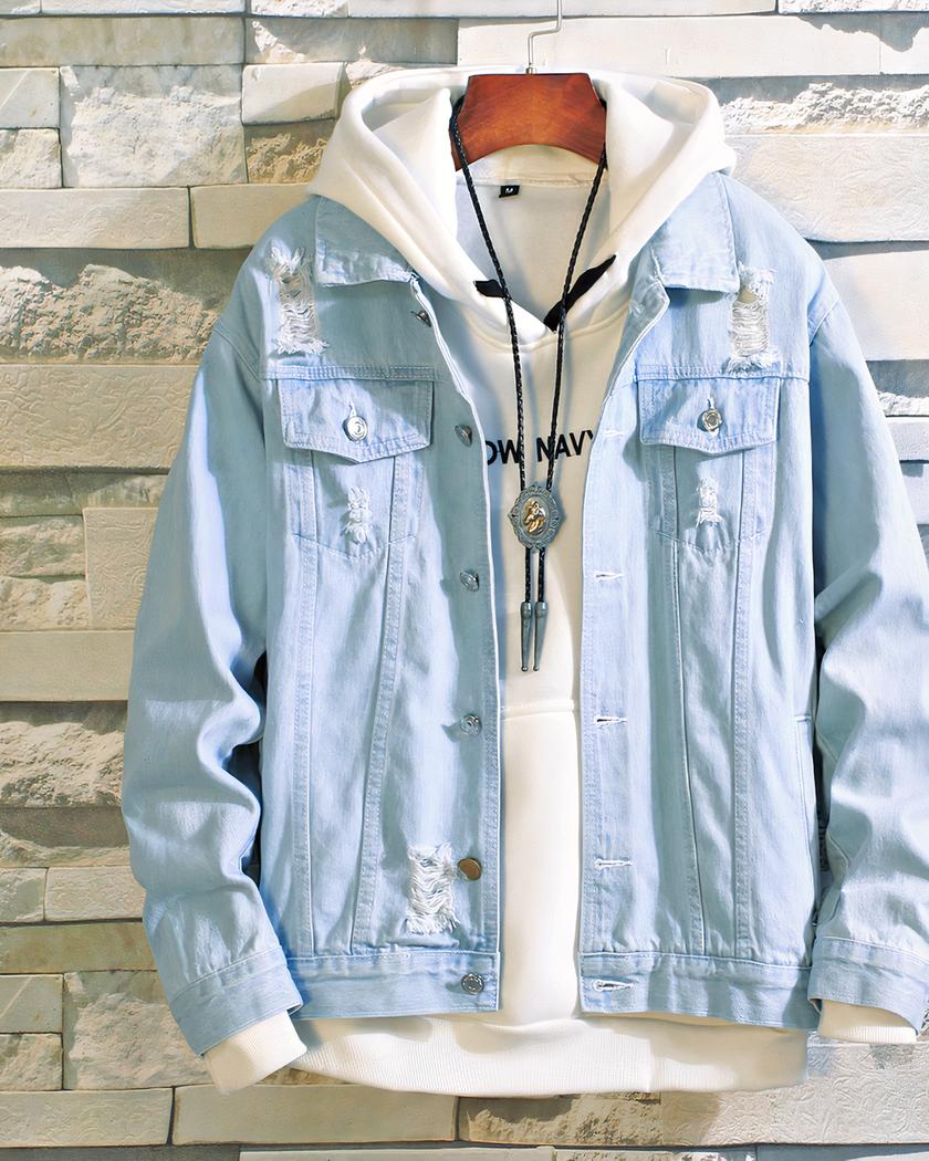 Blouson en jean homme en denim vintage – Image 4