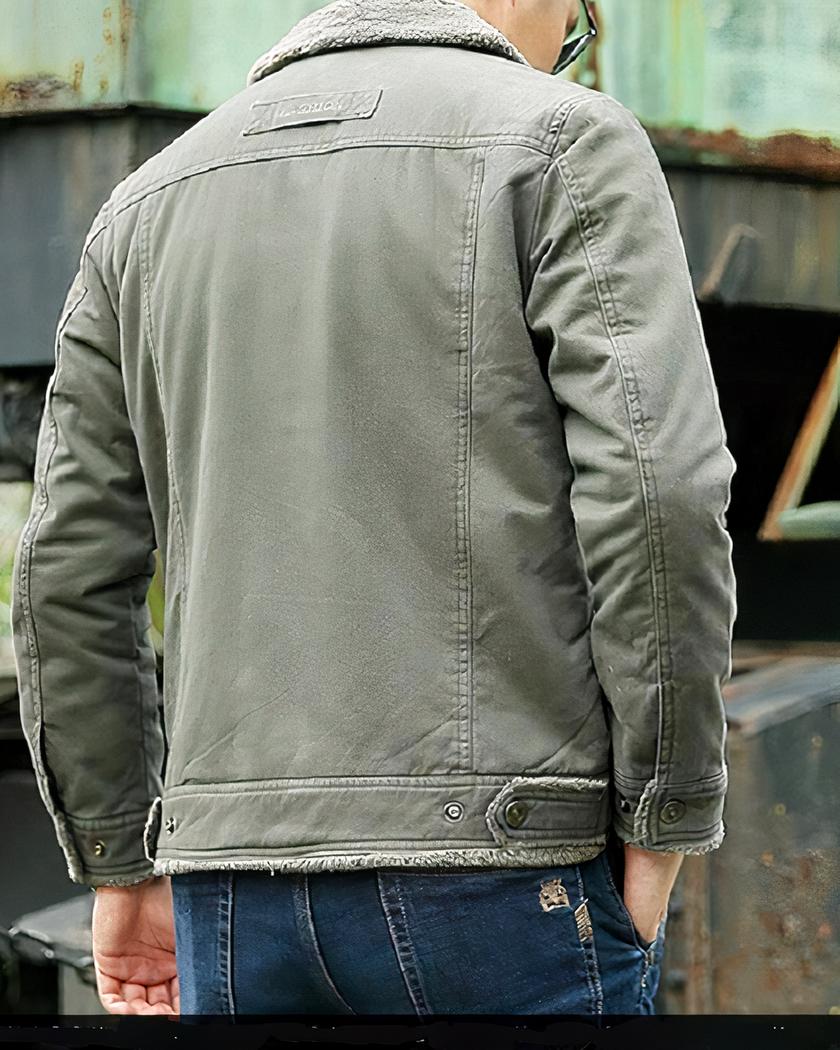 Blouson fourré d’aviateur décontracté pour homme – Image 3