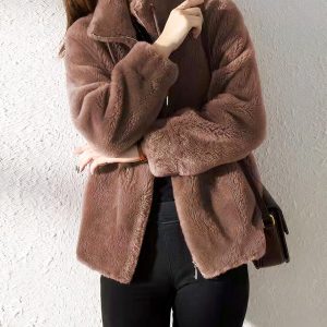 Blouson fourré et chaud en fausse fourrure pour femme