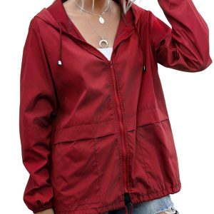 Blouson imperméable chaud à capuche pour femme