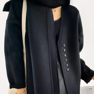 Blouson laine femme avec écharpe assortie