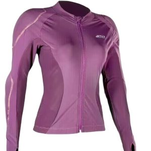 Blouson moto femme été fin avec protection renforcée violet